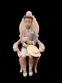 Lladro Figurine of Young Boy Seated in a Chair 202//269